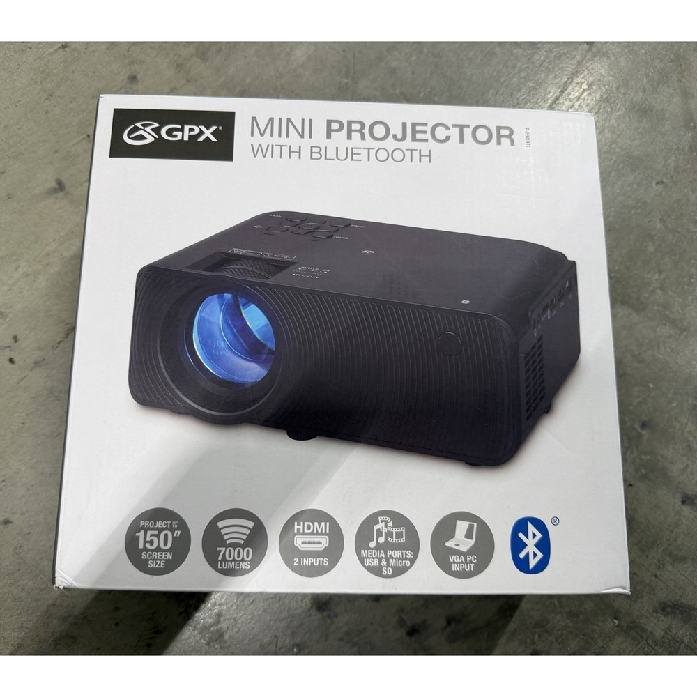 GPX Mini Portable Projector With Bluetooth, New - Picture 2 of 5